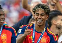Spanish team player with medals