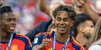 Spanish team player with medals